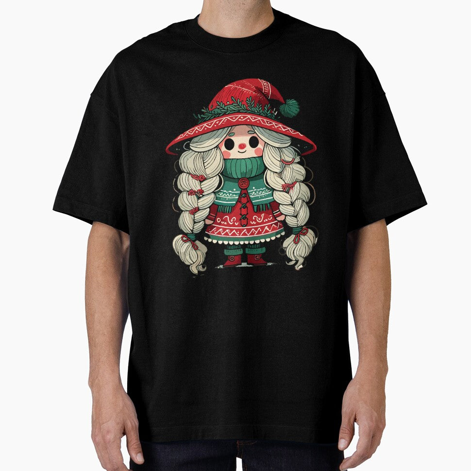 Festive Gnome Girl In Scandinavian by LuminOrb T-Shirts, Hoodie, Sweatshirt | BlankRebels.com (Image 1)