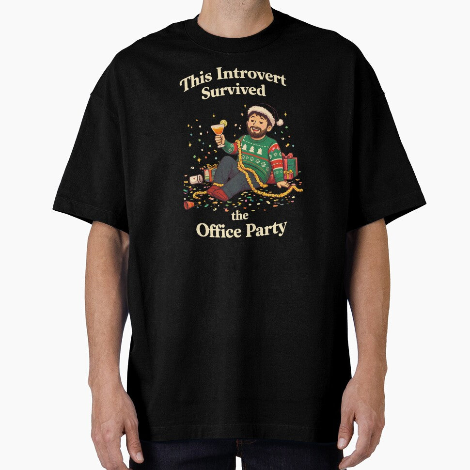 This Introvert Survived the Office Party – Funny Christmas Introvert Design by scanusha1979 T-Shirts, Hoodie,... (Image 1)