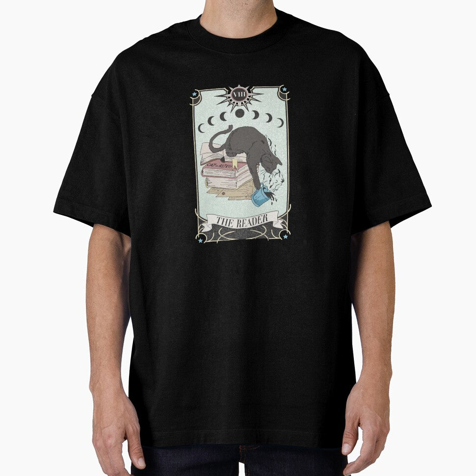 Retro Cat Books The Reader Tarot Card Halloween Reading Gift by taaddison50 T-Shirts, Hoodie, Sweatshirt (Image 1)