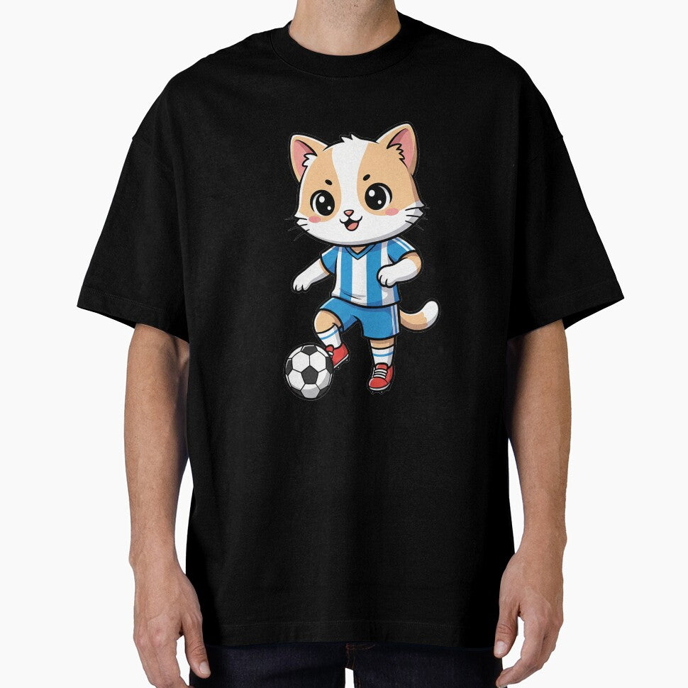 Cute Soccer Cat Cartoon by HoopeStylee