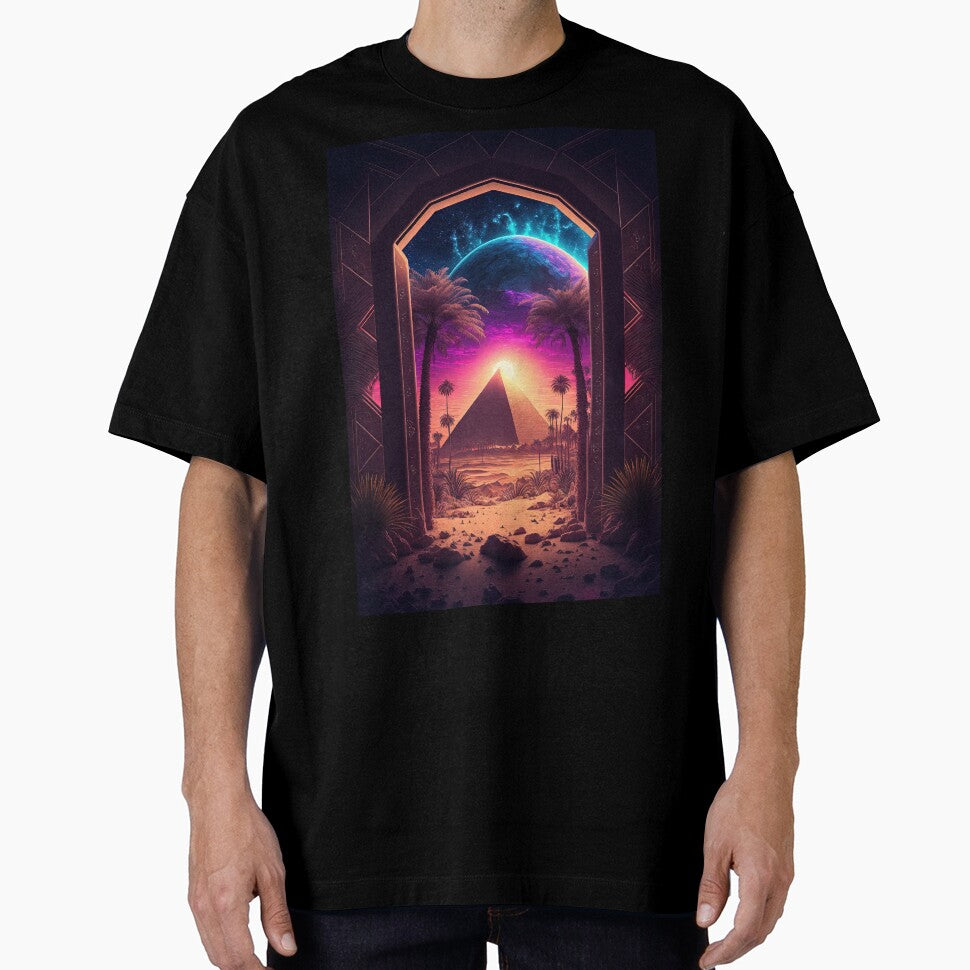 Retro-Futurism's Last Oasis: An Ancient Pyramid by Mullet Monkey T-Shirts, Hoodie, Sweatshirt | BlankRebels.com (Image 1)
