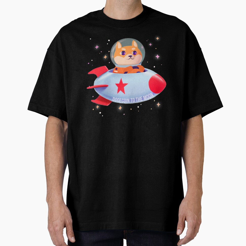 Dogecoin To The Moon, Cute Dogecoin Funny Crypto Meme by jacks-tees Hoodie, Sweatshirt | BlankRebels.com (Image 1)