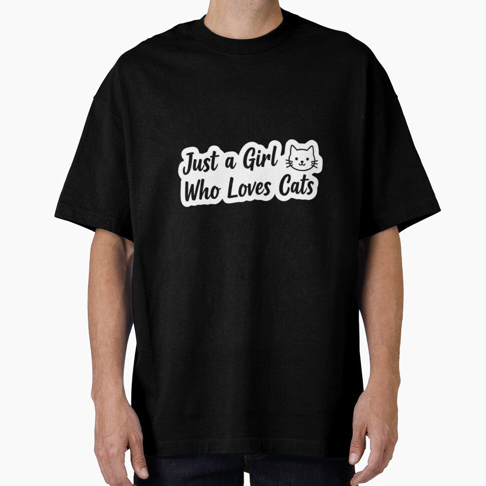Just a Girl Who Loves Cats Cute Kitten Aesthetic by Amr Darwish Graphic designer T-Shirts, Hoodie, Sweatshirt (Image 1)