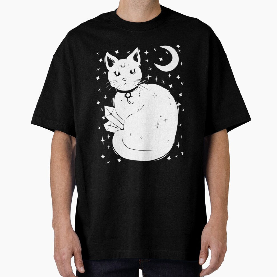 Crescent Moon Crystal Cat by LadyZodiac T-Shirts, Hoodie, Sweatshirt | BlankRebels.com (Image 1)