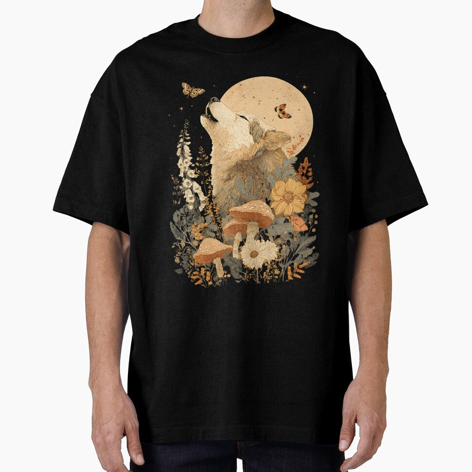 Moon Phase Wolf Cottagecore by geavzflwmg35 T-Shirts, Hoodie, Sweatshirt | BlankRebels.com (Image 1)