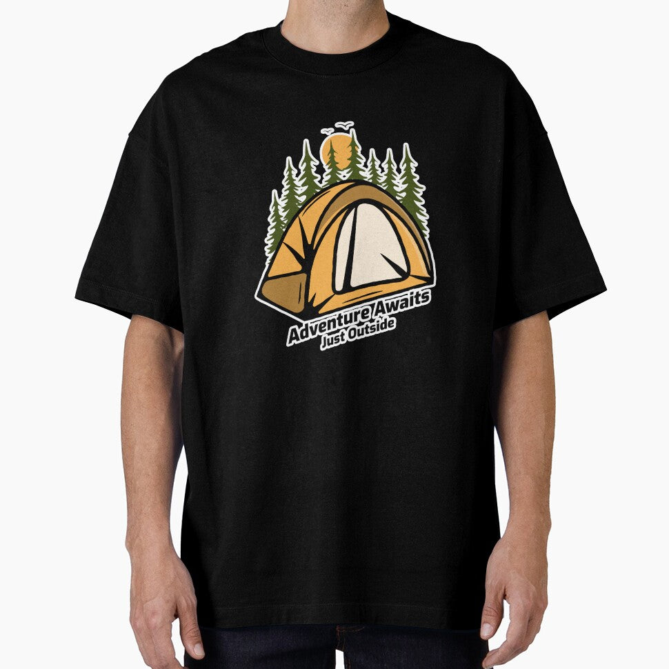 Adventure Awaits – Just Outside camping & hiking by LamountTees T-Shirts, Hoodie, Sweatshirt | BlankRebels.com (Image 1)