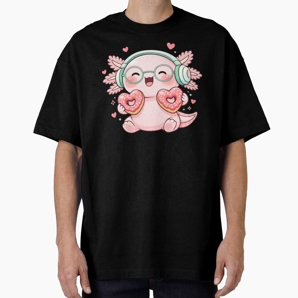 Valentine Donut Axolotl – Cute Kawaii Axolotl with Heart Donuts Chibi Art by ColorSplash123 T-Shirts, Hoodie,... (Image 1)