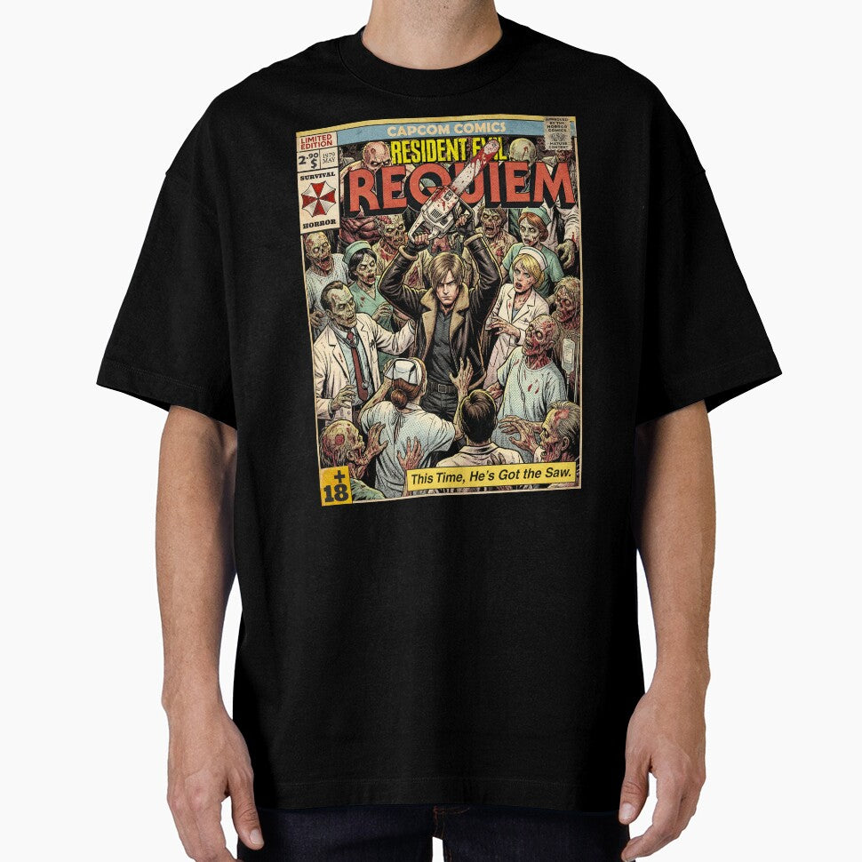 Resident Evil 9 Requiem Leon Vintage Comic Cover Art by Back2Collage T-Shirts, Hoodie, Sweatshirt | BlankRebels.com (Image 1)