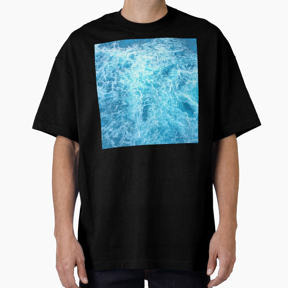Breathtaking Aqua Blue Ocean With White Foamy Surf by DEC02 T-Shirts, Hoodie, Sweatshirt | BlankRebels.com (Image 1)