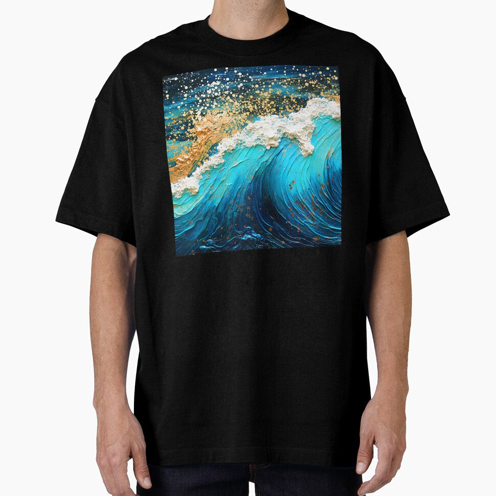 Fantasy Ocean Wave With Golden White Foam Abstract by DEC02 T-Shirts, Hoodie, Sweatshirt | BlankRebels.com (Image 1)