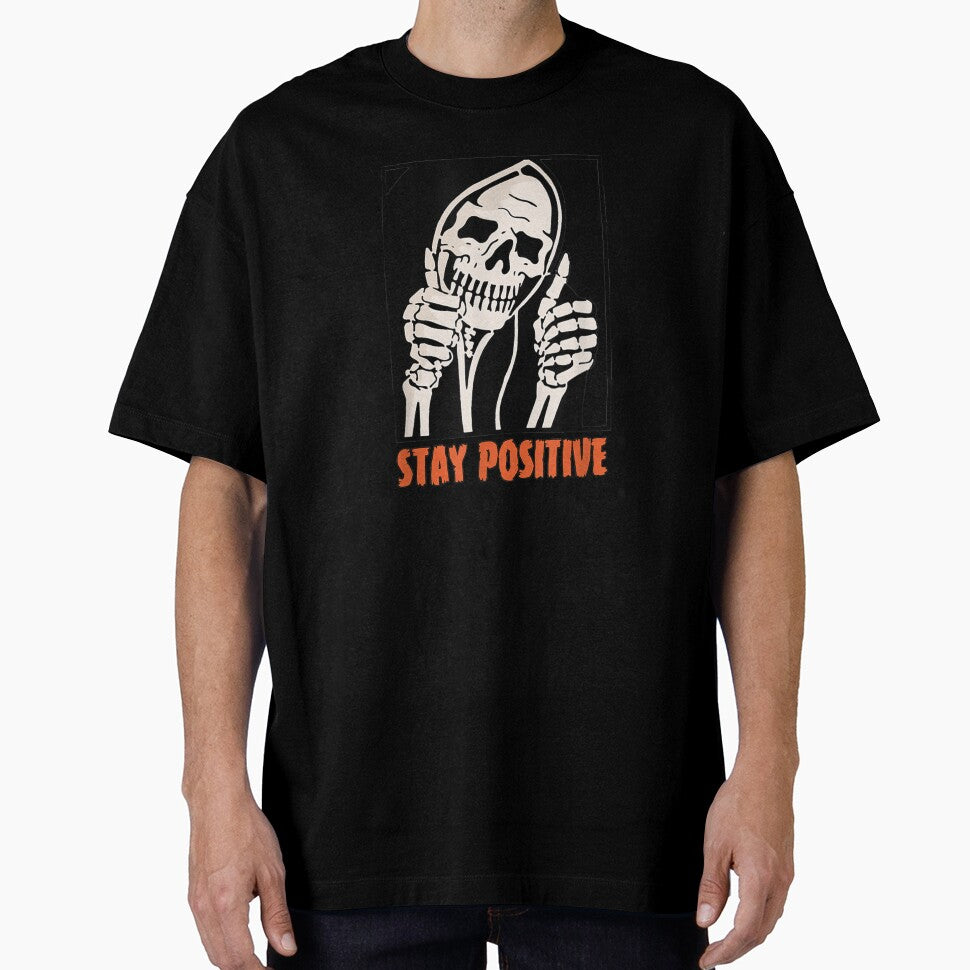 Stay Positive Skeleton Thumbs Up Spooky Halloween by Spencerhowar T-Shirts, Hoodie, Sweatshirt | BlankRebels.com (Image 1)