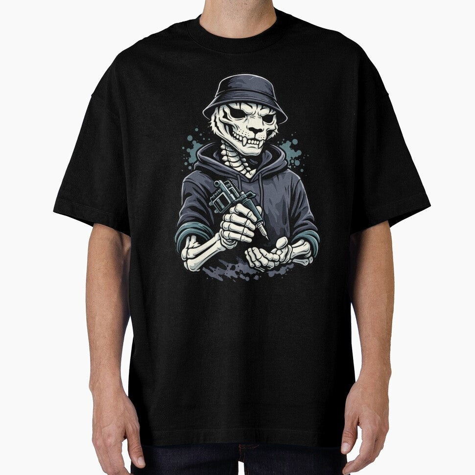 Tiger Skeleton Tattoo Artist – Alternative Street Aesthetic Art by ColorSplash123 T-Shirts, Hoodie, Sweatshirt (Image 1)