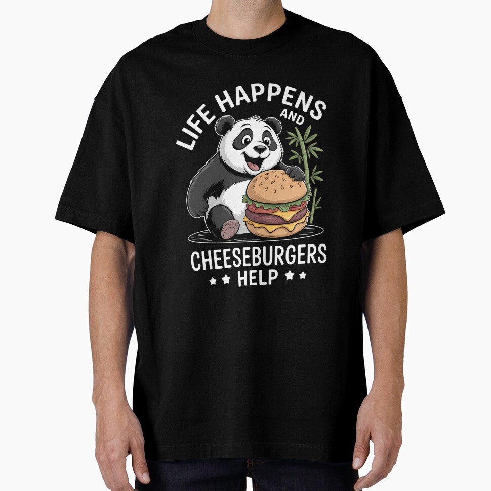 Life Happens Cheese Burger Helps Burger Lover Hamburger by cosmicncozyS T-Shirts, Hoodie, Sweatshirt (Image 1)