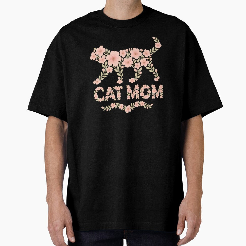 Floral Cat “Cat Mom” – Romantic Design for Cat Lovers and Pet Moms by OTSC T-Shirts, Hoodie, Sweatshirt (Image 1)