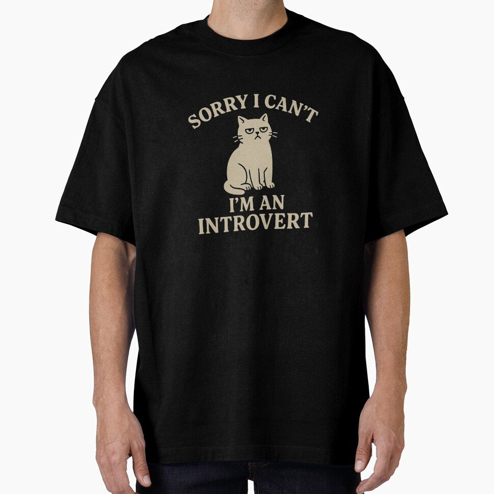Sorry I Can’t I’m an Introvert – Funny Cat Retro T-Shirt by Jojokoko12 Hoodie, Sweatshirt | BlankRebels.com (Image 1)