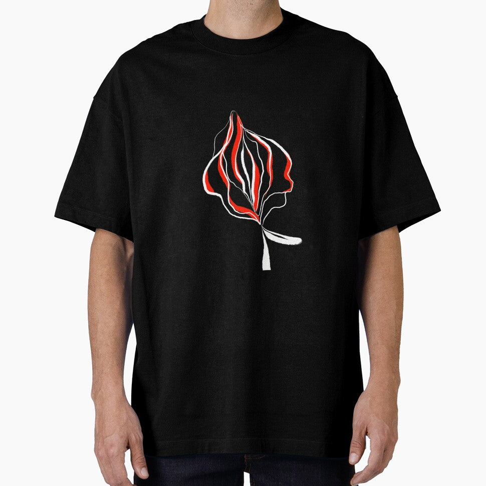 Minimalist Abstract Red White Flower Design by Surreptica T-Shirts, Hoodie, Sweatshirt | BlankRebels.com (Image 1)