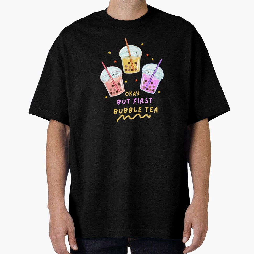 Okay But first Bubble Tea Cute Kawaii Face Bubble Tea by Artistusha T-Shirts, Hoodie, Sweatshirt | BlankRebels.com (Image 1)