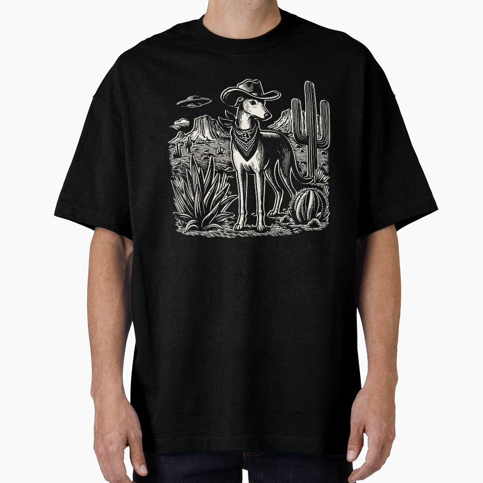 Greyhound UFO Western Cowboy White by Jcat7