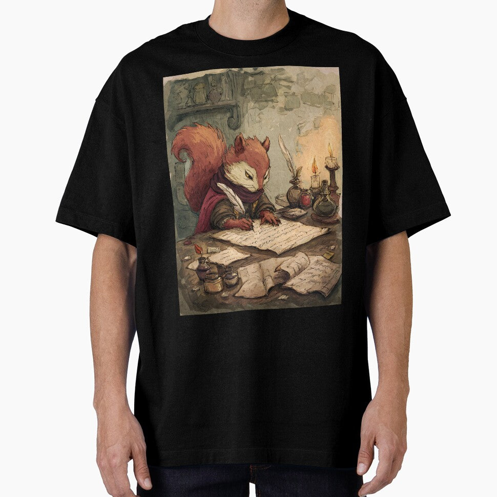 Light Academia Art: Squirrel's Calligraphy Practice by bapupa T-Shirts, Hoodie, Sweatshirt | BlankRebels.com (Image 1)