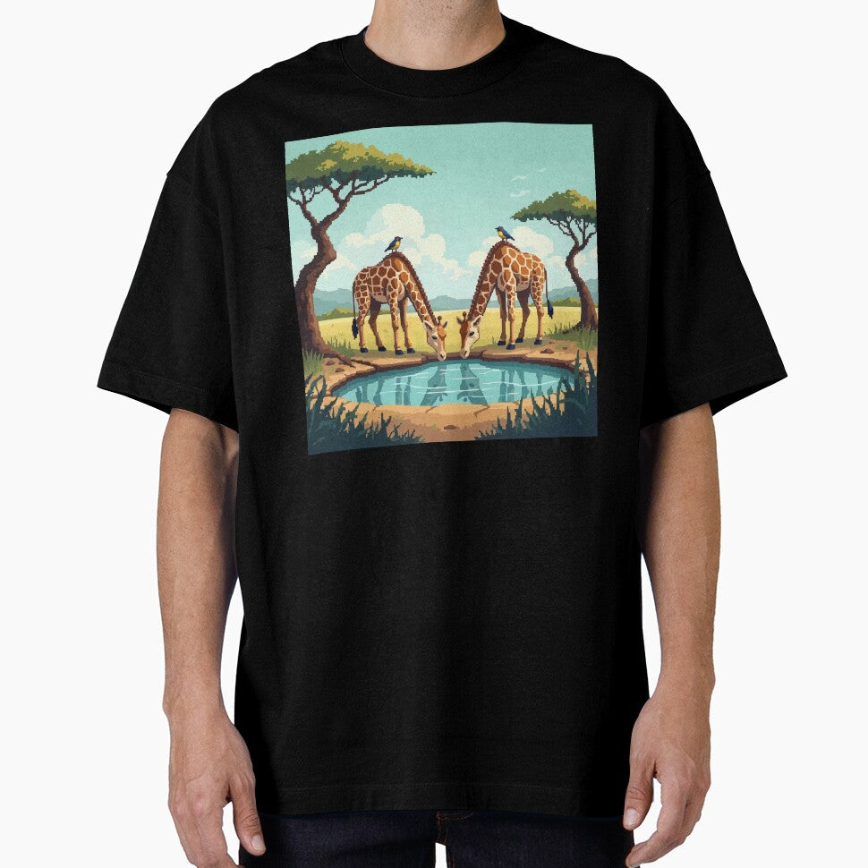 Pixel Giraffes at the Waterhole by NaturePixel