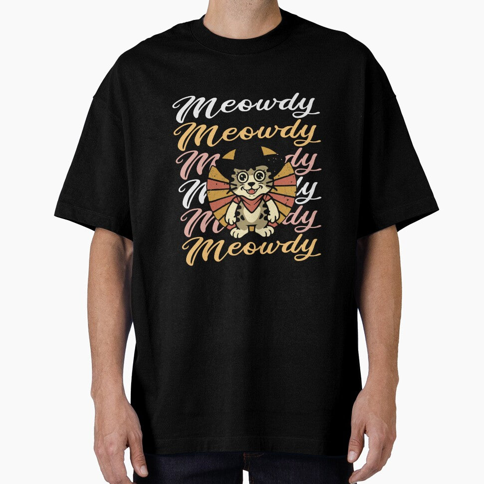 Meowdy Kitten Cute Design| Cat with Cowboy Hat Meme | Funny Retro Cat Western style illustrations by... (Image 1)