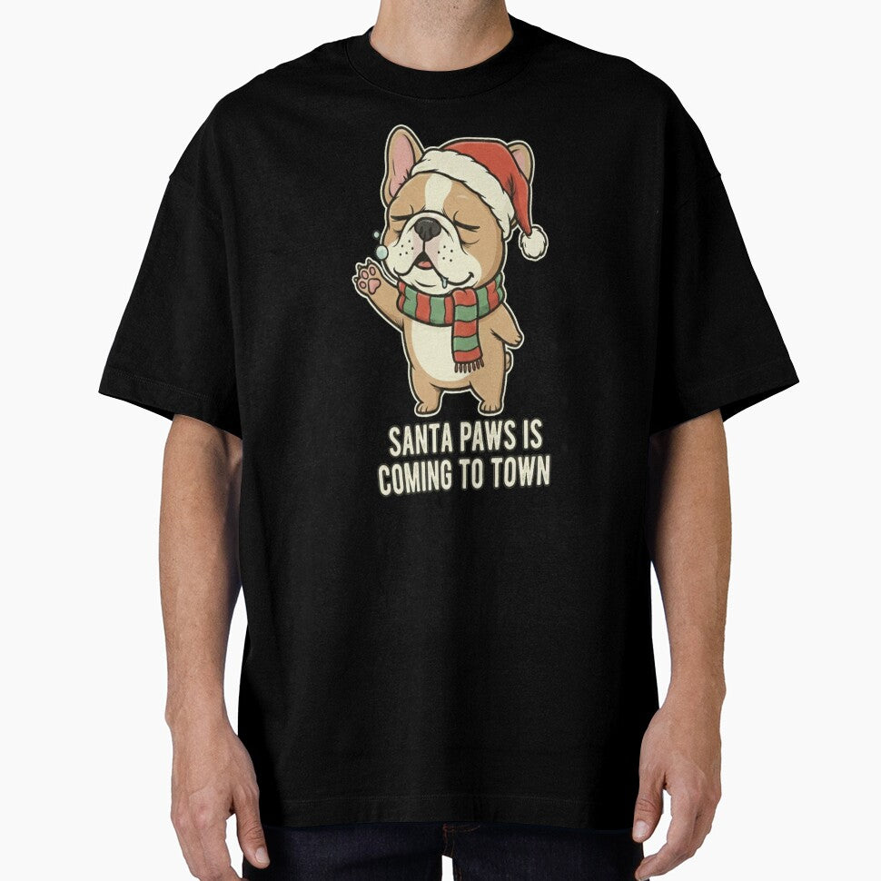 Santa Paws French Bulldog Shirt - Vintage Christmas Pet Lover Gift by Greeting-animal