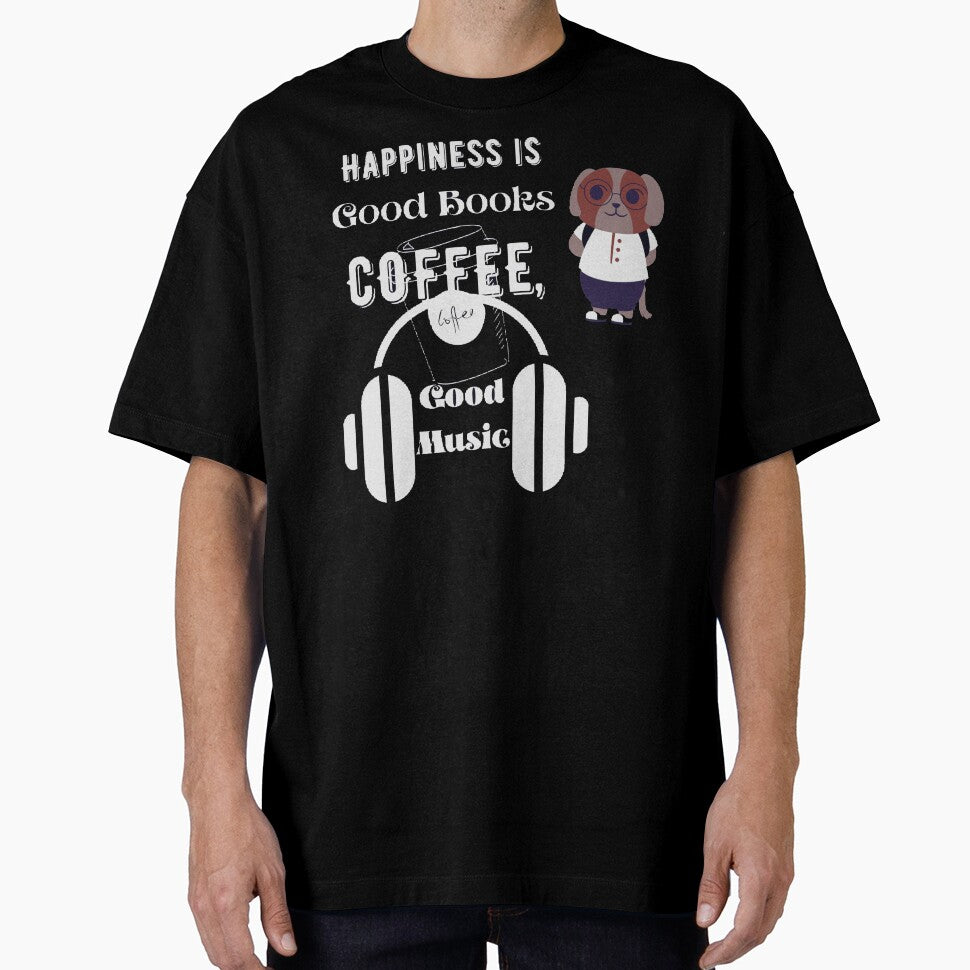 Happiness is good book, coffee and good music. by Simi2020 T-Shirts, Hoodie, Sweatshirt | BlankRebels.com (Image 1)