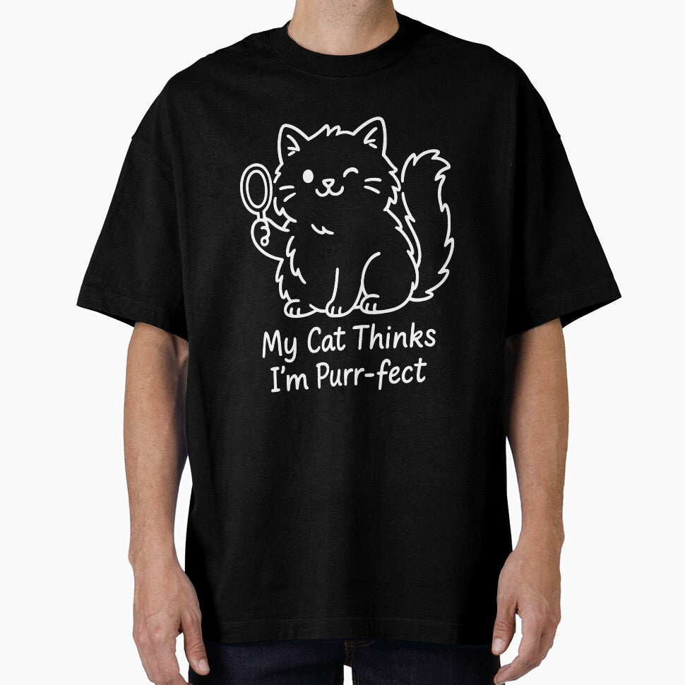 My Cat Thinks I’m Purr-fect Cute Cat Shirt – Sweet Cat Mom Gift by WhiskerlyGfx