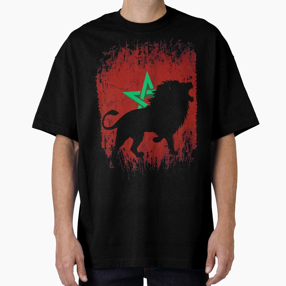 Moroccan Lion Patriotic Flag Heritage Distressed by Majnon8bp