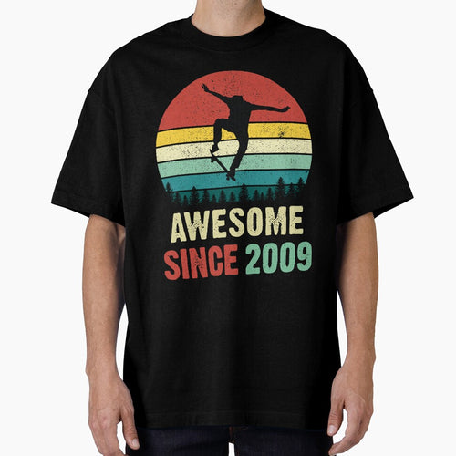 12th Birthday Skateboard Skate Awesome Since 2009 by RetroStyle247 T-Shirts, Hoodie, Sweatshirt | BlankRebels.com (Image 1)