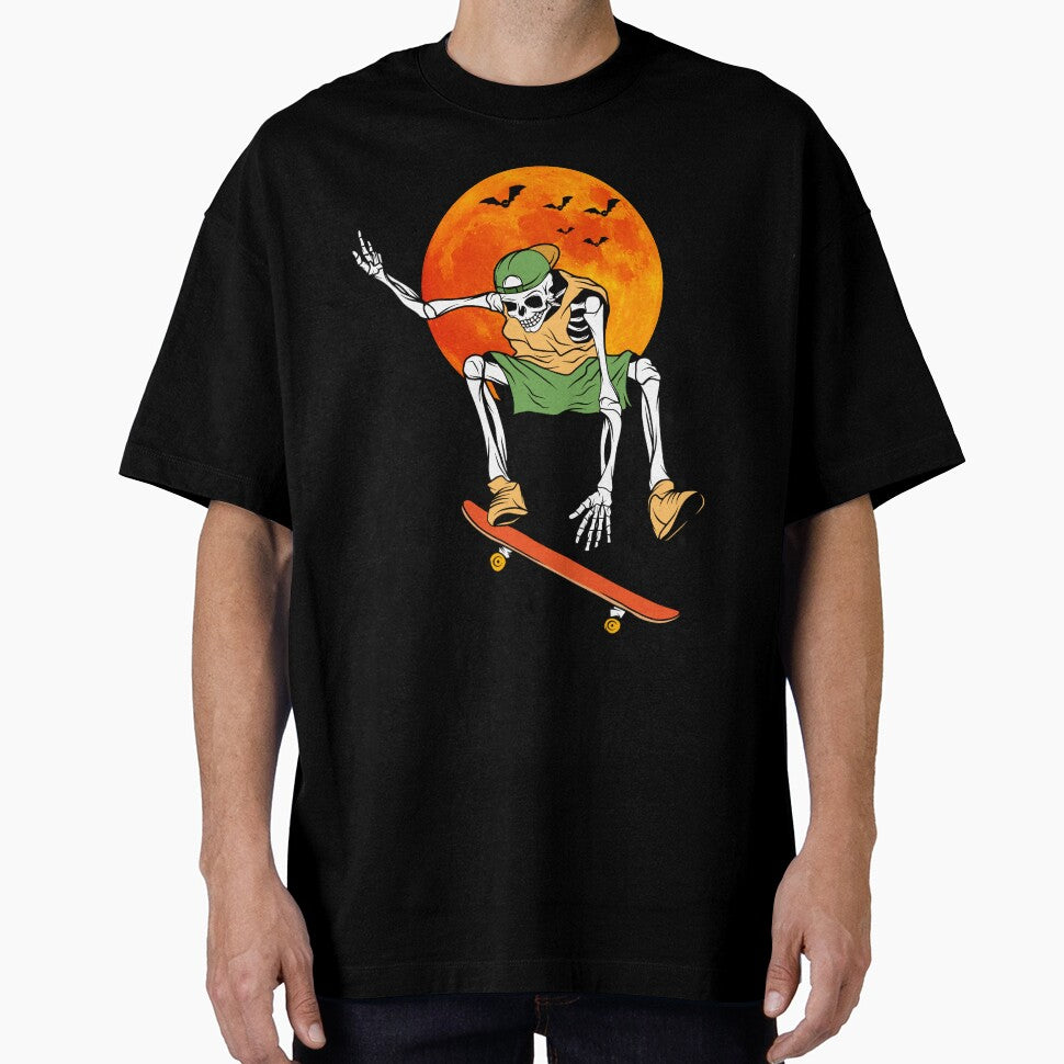Skeleton Skateboard Full Moon Halloween Costume by TheWildStyle T-Shirts, Hoodie, Sweatshirt | BlankRebels.com (Image 1)