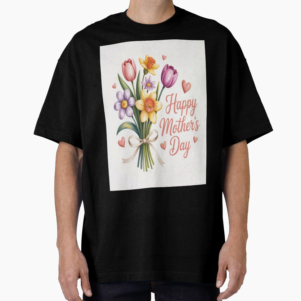 Happy Mother's Day Spring Tulip & Daffodil Bouquet by Midnight Veil Designs T-Shirts, Hoodie, Sweatshirt (Image 1)