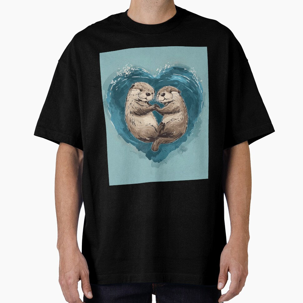 A Whole Otter Love - Otters Swimming Together by Splatter-arts T-Shirts, Hoodie, Sweatshirt | BlankRebels.com (Image 1)