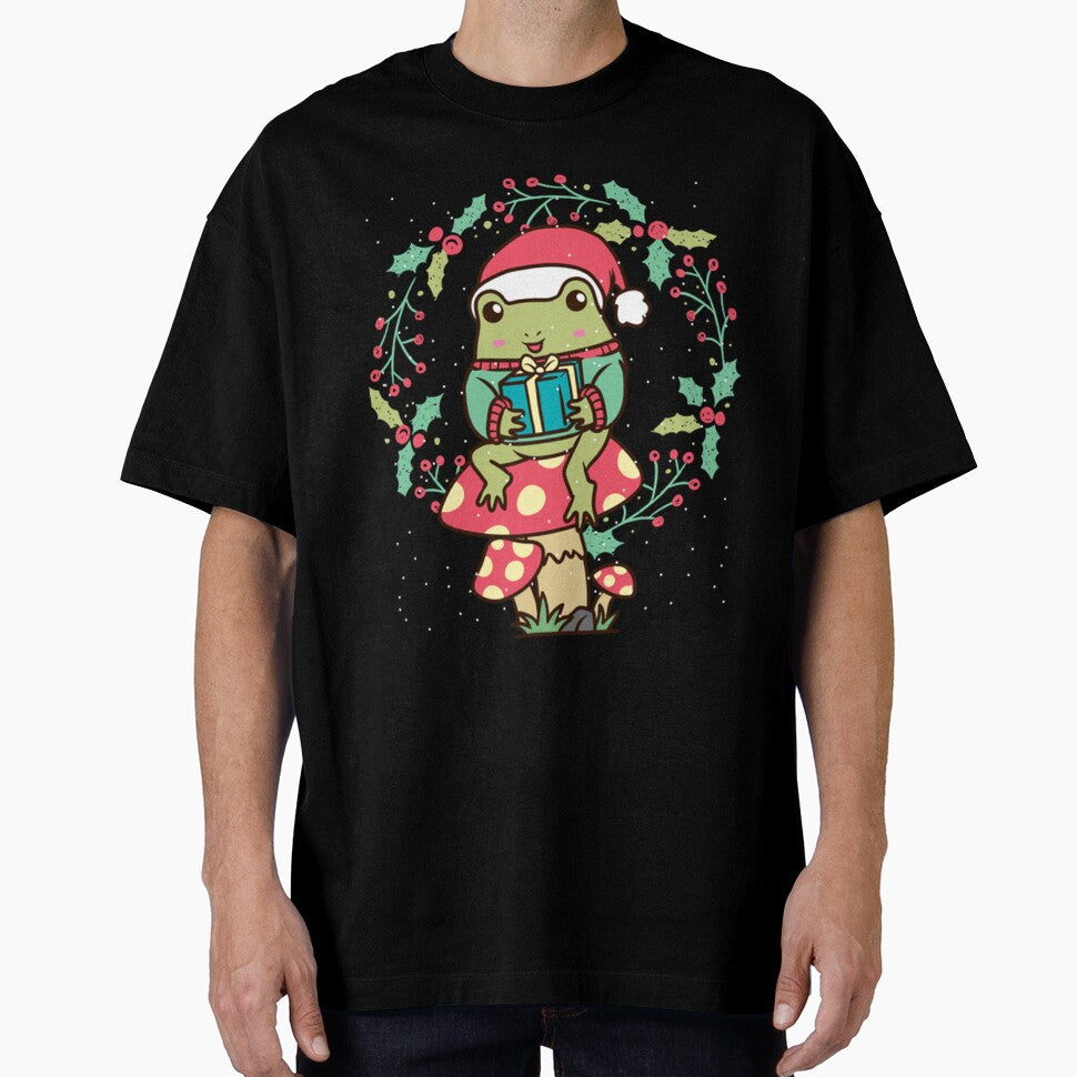 Cottagecore Aesthetic Frog Mushroom Christmas by hollyjeanoz T-Shirts, Hoodie, Sweatshirt | BlankRebels.com (Image 1)