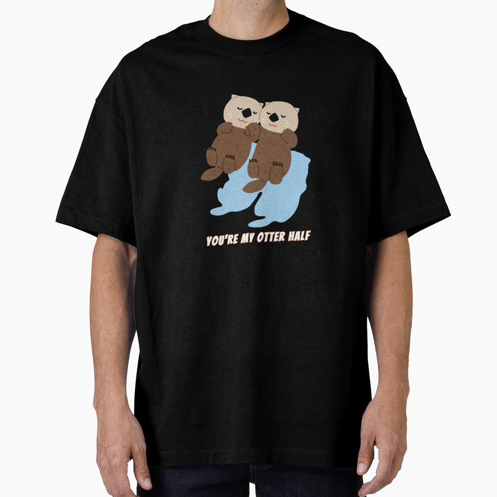 Cute Kawaii Otters You're My Otter Half Pun by AnimalMemeHub T-Shirts, Hoodie, Sweatshirt | BlankRebels.com (Image 1)