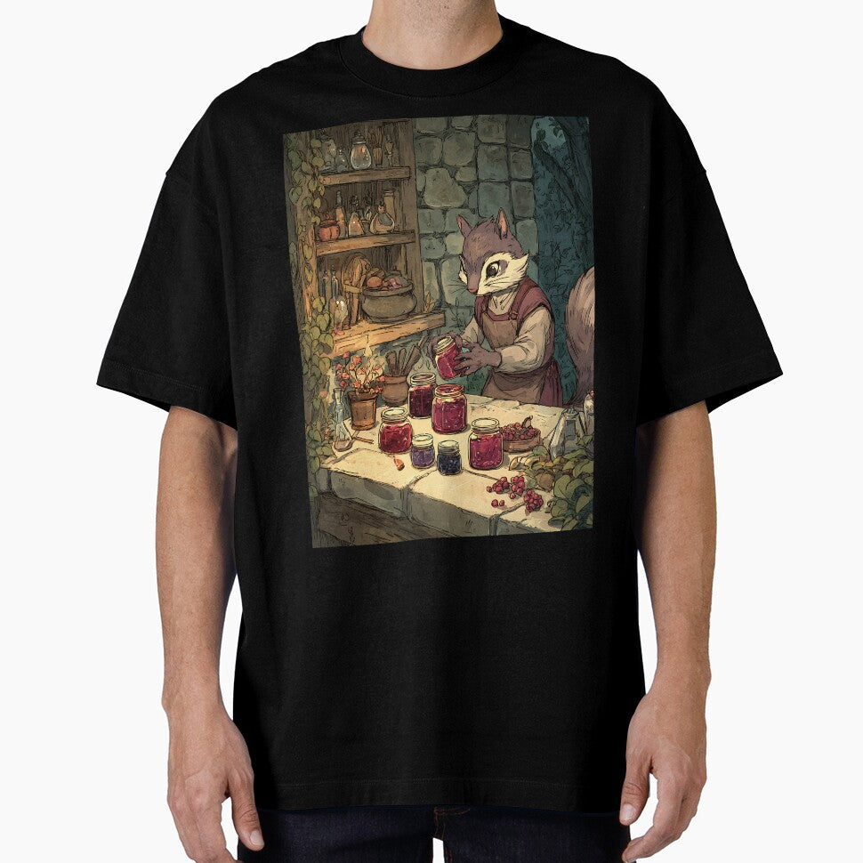 Cottagecore Art: Squirrel's Jam Jars by bapupa T-Shirts, Hoodie, Sweatshirt | BlankRebels.com (Image 1)