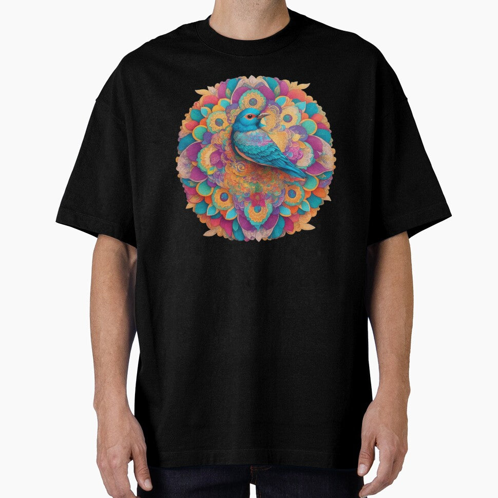 Colorful Zen Mandala with Bird Detail by MandalaApparel T-Shirts, Hoodie, Sweatshirt | BlankRebels.com (Image 1)