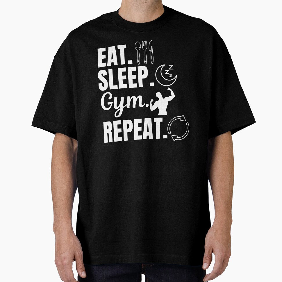 Eat, sleep, gym, repeat. Gym workout activity lovers by NBSStore T-Shirts, Hoodie, Sweatshirt | BlankRebels.com (Image 1)
