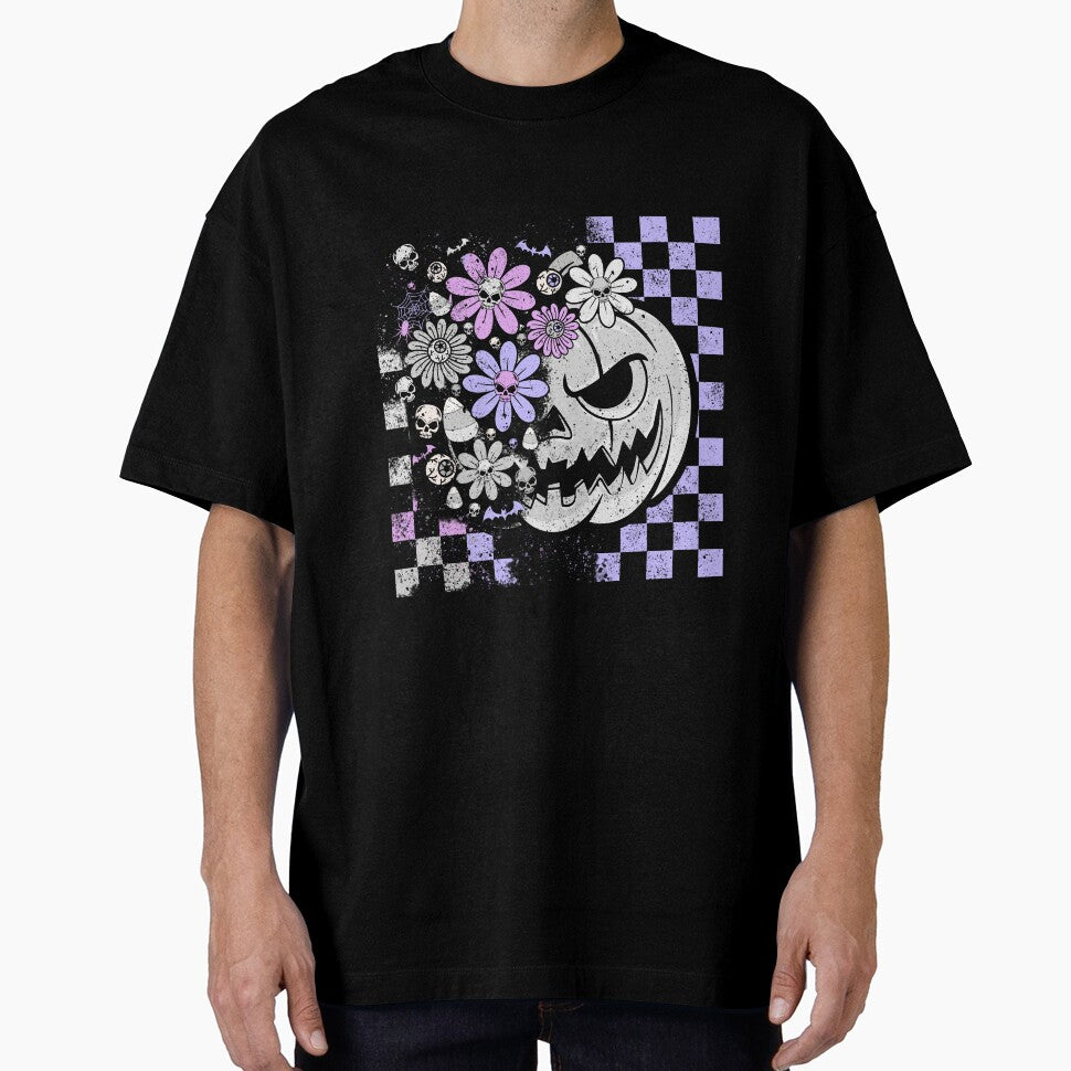 Pastel Goth Pumpkin – Skulls & Flowers Halloween Design by The Sandy Design Store
