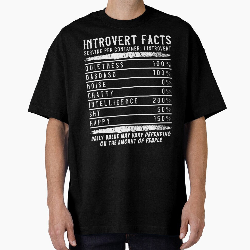 Introvert Nutrition Facts Funny Quiet Intelligence by AlicaMonica T-Shirts, Hoodie, Sweatshirt | BlankRebels.com (Image 1)