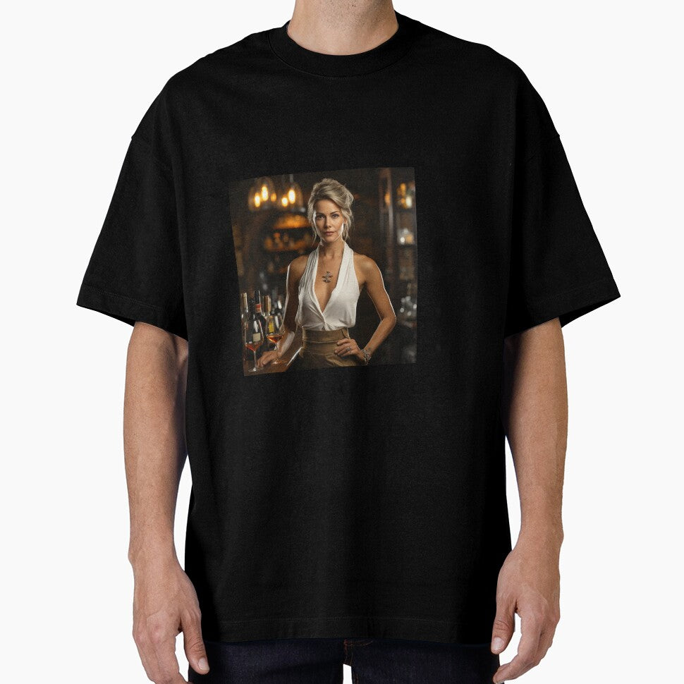 Lady Sommelier Pairing Wine for Upscale Restaurant by TheBrainArt