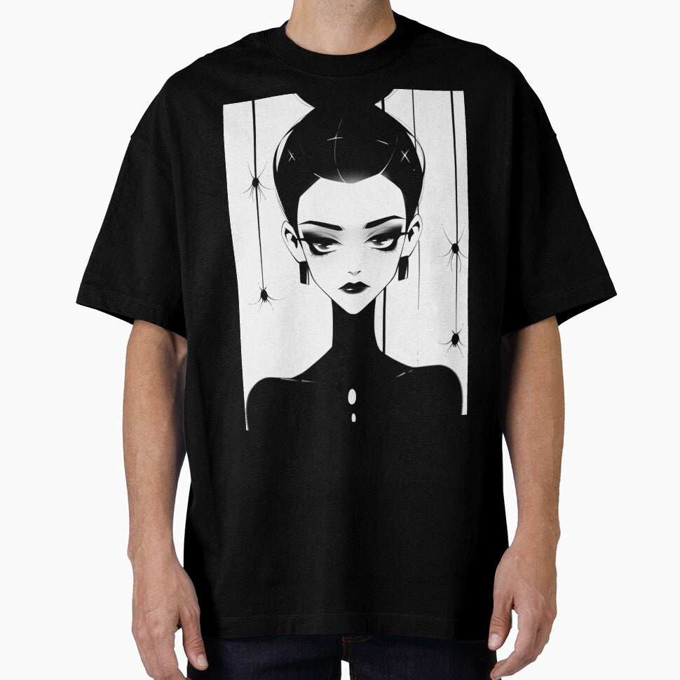 gothic portrait of a lady with additional spiders in the spirit of true halloween for goths and other misfits by Productsbane