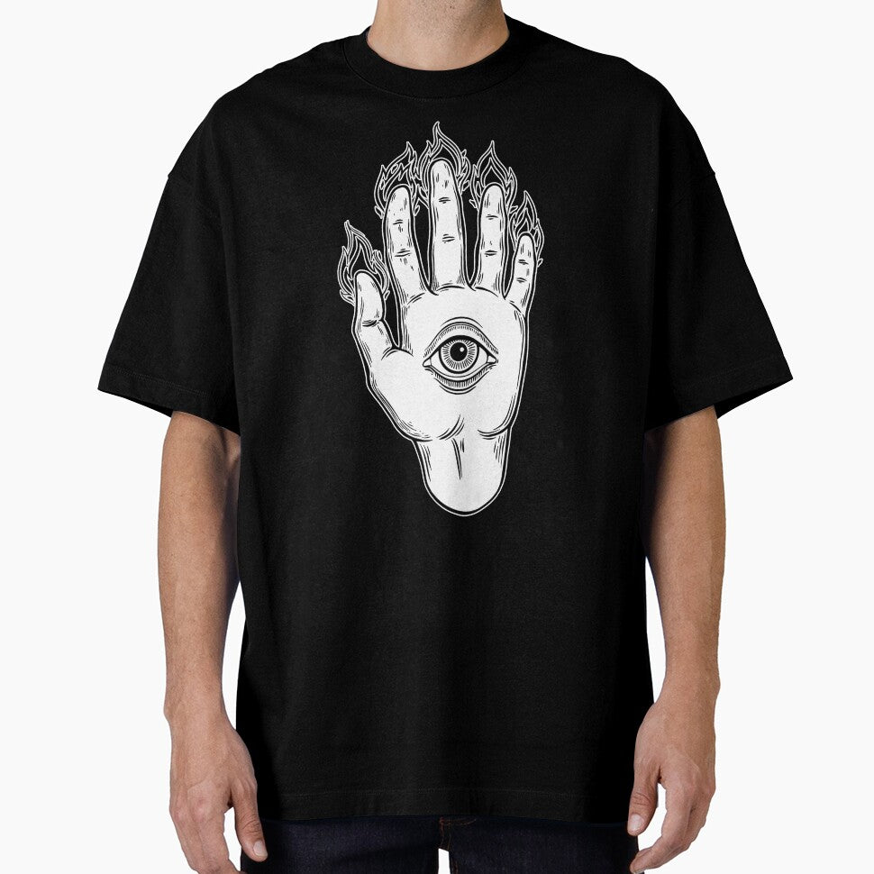 Evil Eye Flaming Hand by FreakamaGeek T-Shirts, Hoodie, Sweatshirt | BlankRebels.com (Image 1)