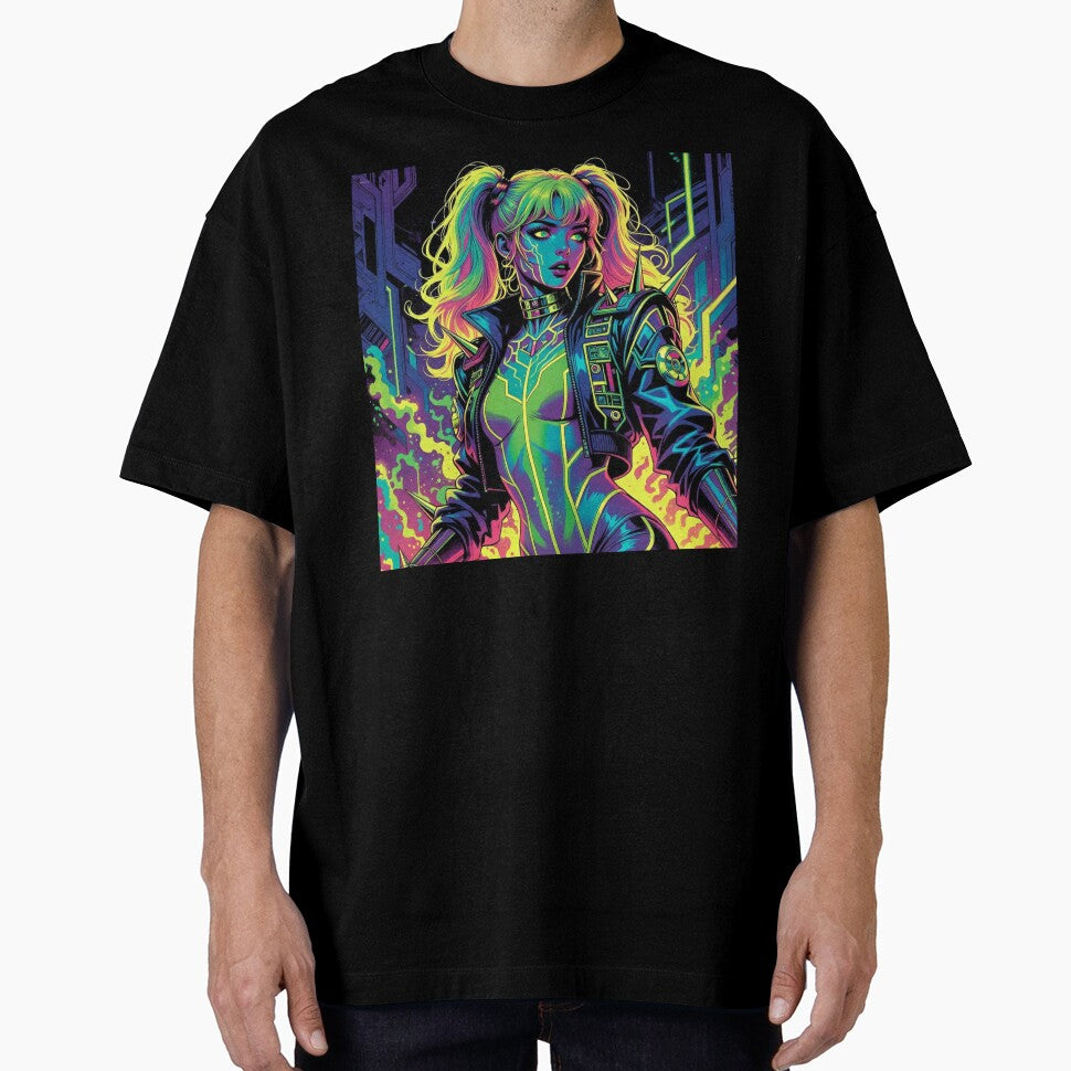 Neon Rebel: Cyberpunk & Spikes by RadaQueen T-Shirts, Hoodie, Sweatshirt | BlankRebels.com (Image 1)