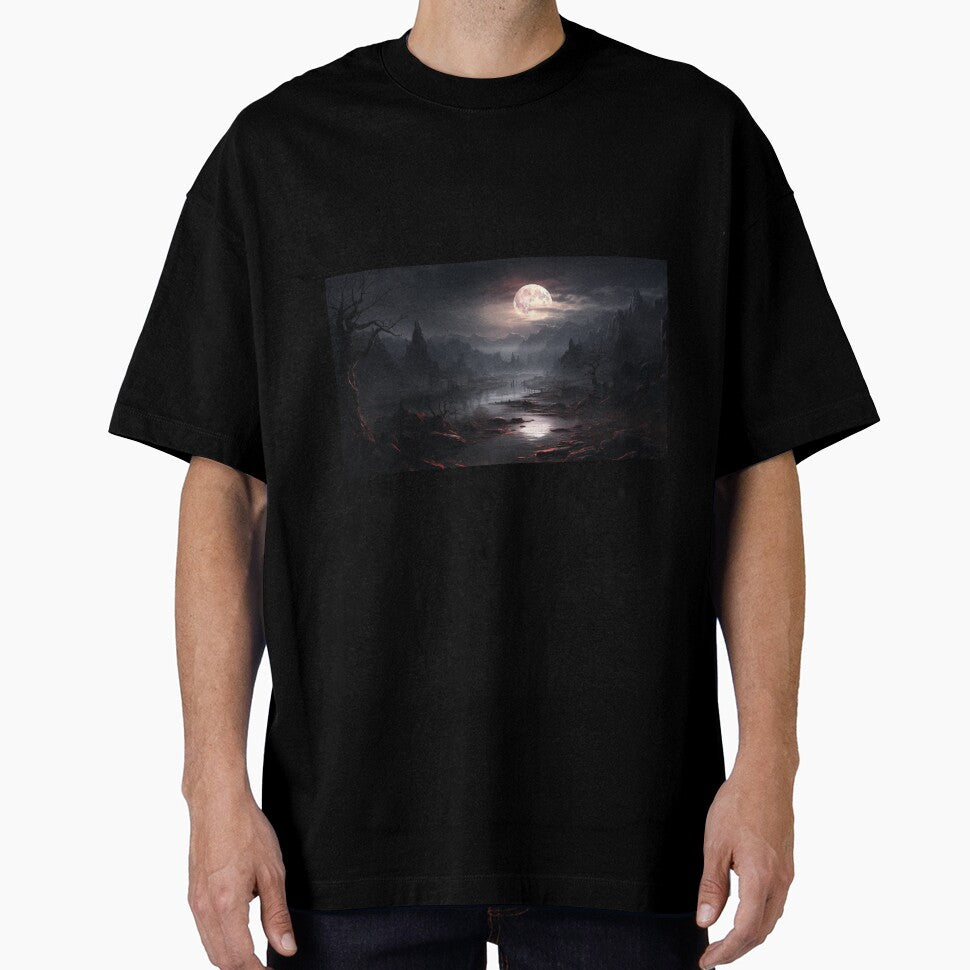 Dark Fantasy Landscape - Eerie Nightscape by Fantasy Masterpiece T-Shirts, Hoodie, Sweatshirt | BlankRebels.com (Image 1)