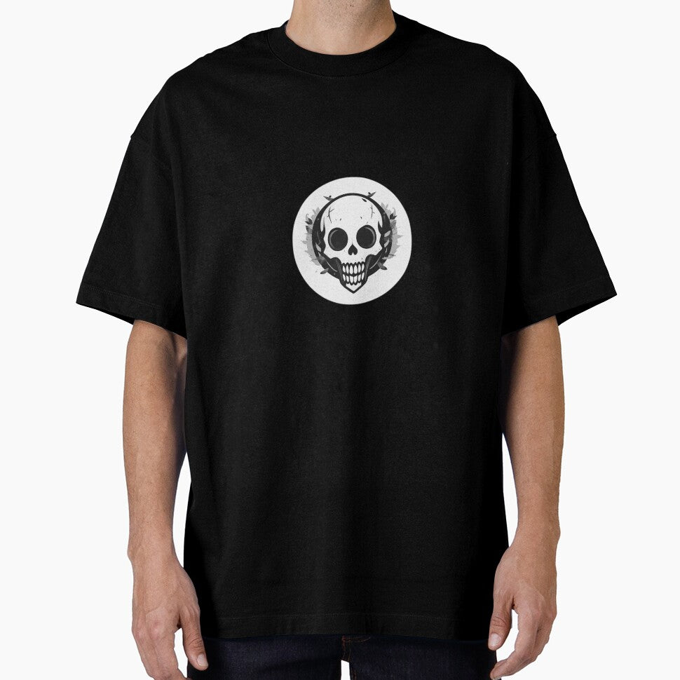 Minimal Skull Laurel Black and White by RED-MOUSE T-Shirts, Hoodie, Sweatshirt | BlankRebels.com (Image 1)