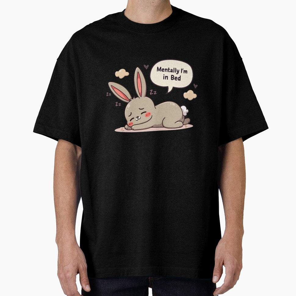 Mentally I’M Bed – Cute Sleepy Bunny Sticker T-Shirts, Hoodie, Sweatshirt