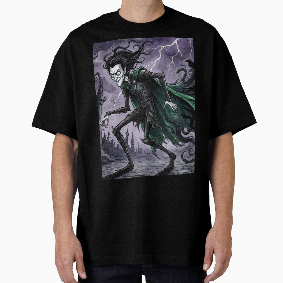 Loki the Trickster Ancient Norse God Gothic style illustration by Vintage Designs + T-Shirts, Hoodie, Sweatshirt (Image 1)