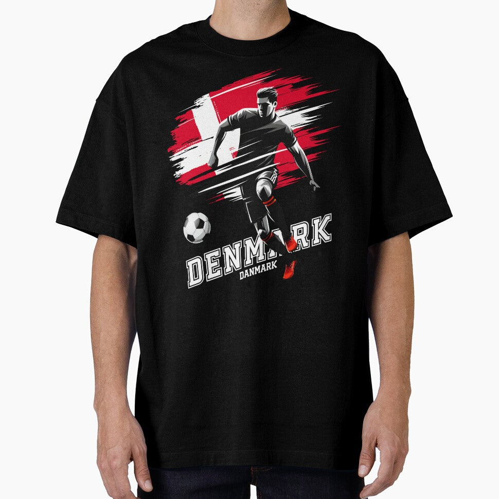 Football Soccer Denmark Danish Flag Banner Player Grunge by Infinitee8hirts