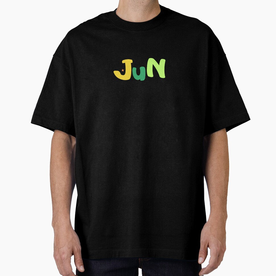 Jun Colorful Gradient Name Typography Design by arorar T-Shirts, Hoodie, Sweatshirt | BlankRebels.com (Image 1)